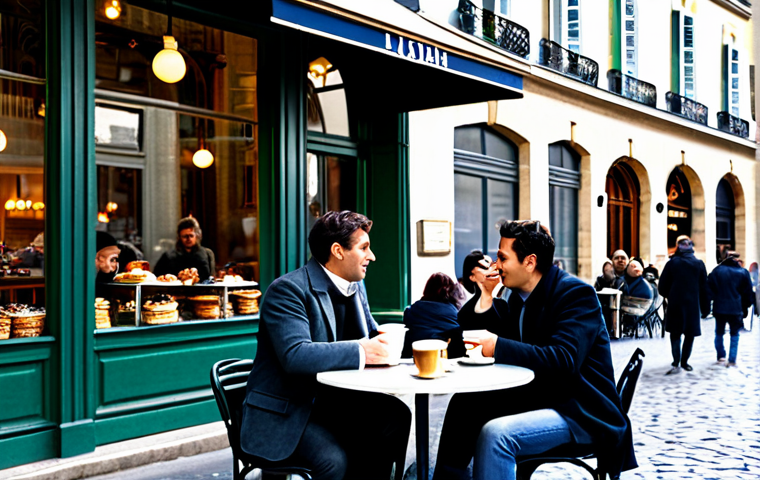 아레스 모바일 접속 최적화 - Chic Parisian Cafe Scene**

"A cozy Parisian cafe scene, fully clothed patrons enjoying coffee and p...