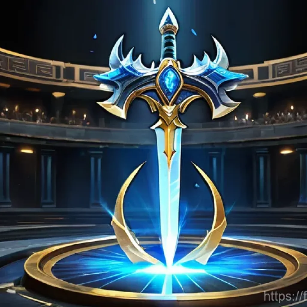 아레스 결투장 보상 - **Prompt:** A triumphant, gender-neutral hero stands center stage in a grand, ancient Ares Duel Aren...