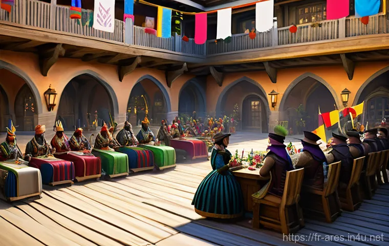 아레스 길드 관리 방법 - **Prompt:** A diverse group of heroic fantasy adventurers, consisting of a heavily armored paladin, ...