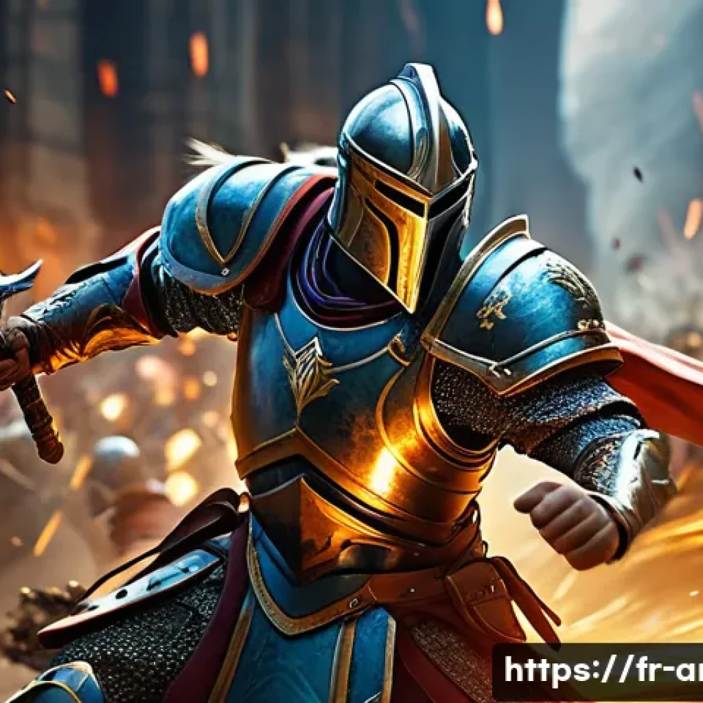 아레스 공격속도 증가 아이템 - A dynamic fantasy battle scene featuring a melee warrior character clad in detailed armor and wieldi...