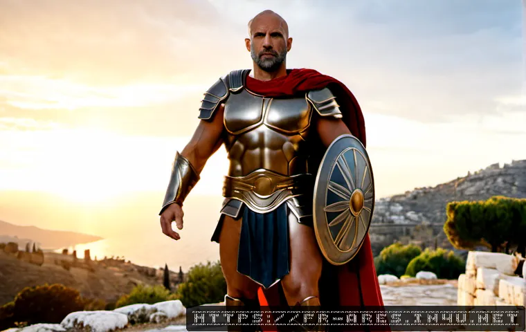 아레스 설정 스토리 요약 - Photorealistic cinematic scene of Ares, ancient Greek god of war, standing in polished bronze armor ...